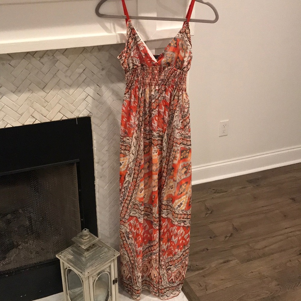 Grey and orange Maxi dress